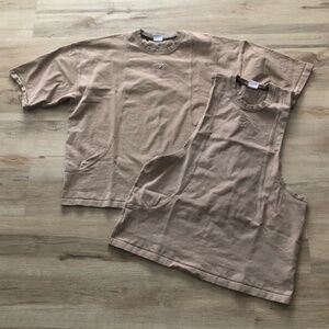 BUNDLE DEAL Gymshark Men's Tan Shirt Set
